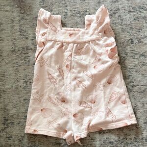 Tiny Tribe Pink Seashell Print Baby Girl Romper